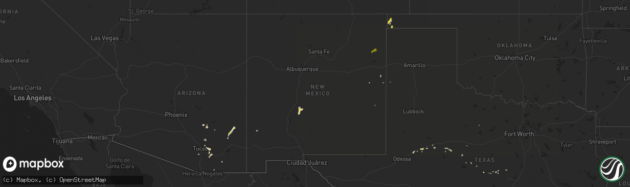 Hail map in New Mexico on September 5, 2021