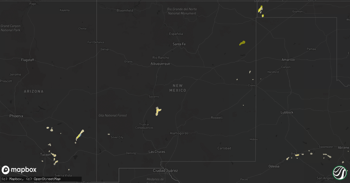 Hail map in New Mexico on September 5, 2021