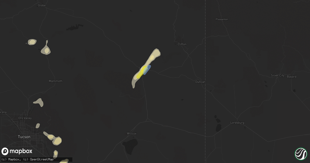 Hail map in Safford, AZ on September 5, 2021