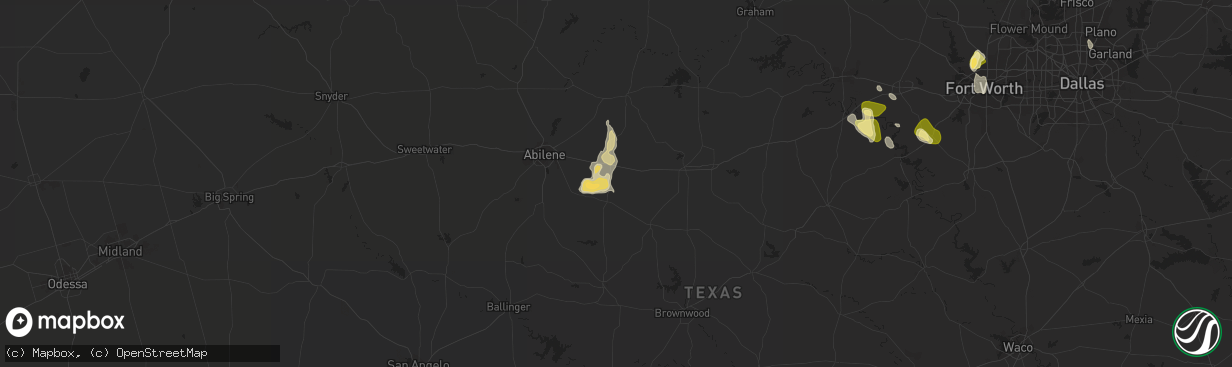 Hail map in Baird, TX on September 5, 2022