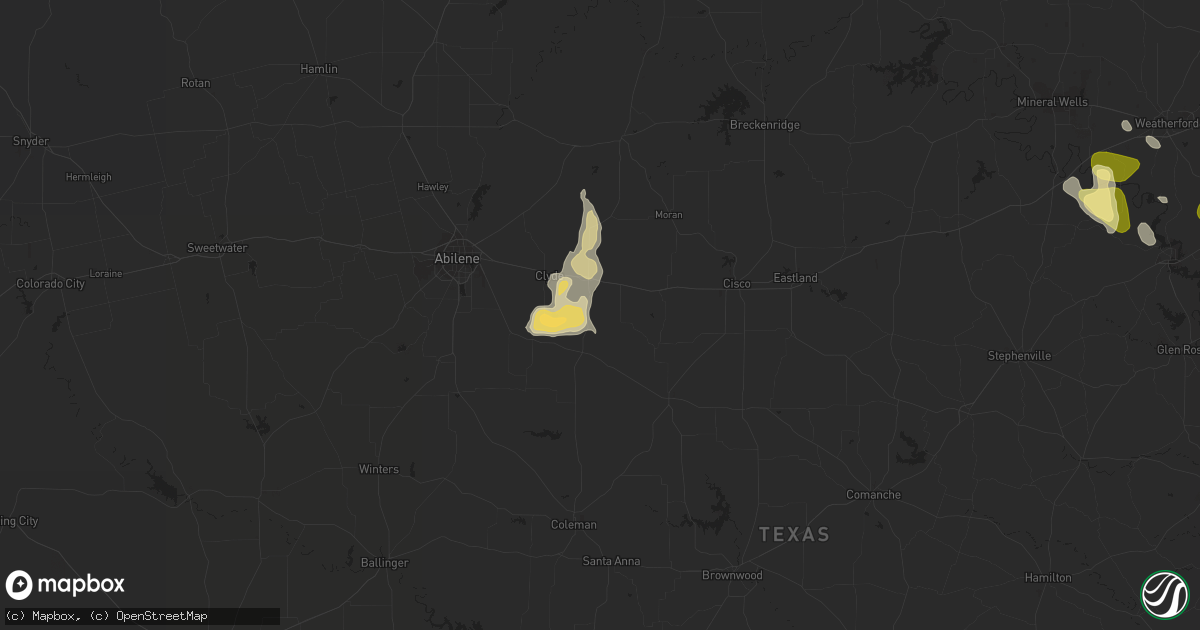 Hail map in Baird, TX on September 5, 2022