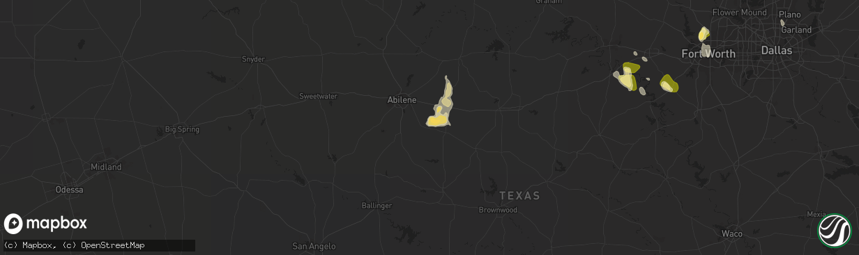Hail map in Clyde, TX on September 5, 2022