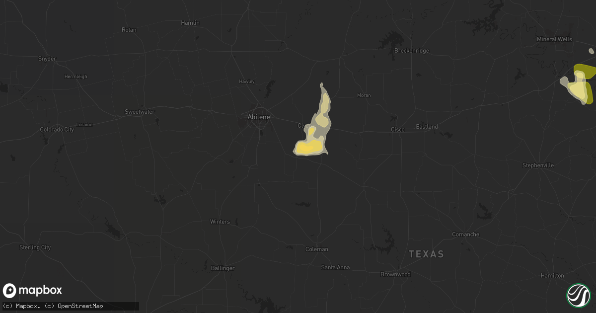 Hail map in Clyde, TX on September 5, 2022