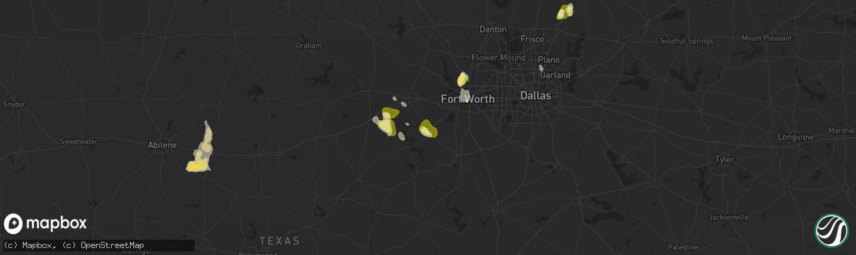 Hail map in Cresson, TX on September 5, 2022