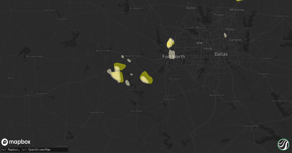 Hail map in Cresson, TX on September 5, 2022
