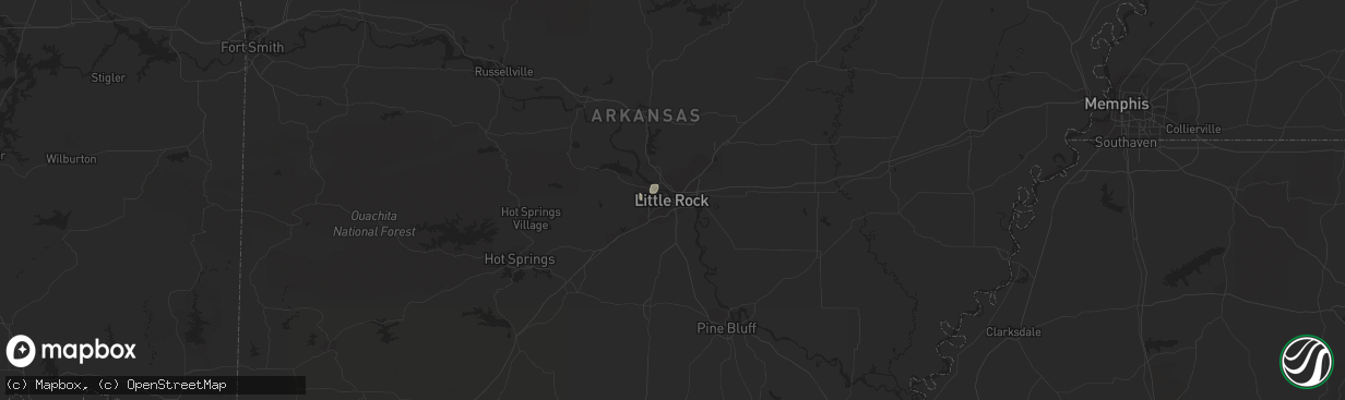 Hail map in Little Rock, AR on September 5, 2022