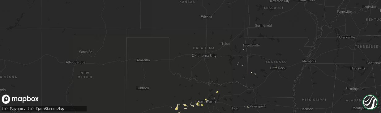 Hail map in Oklahoma on September 5, 2022