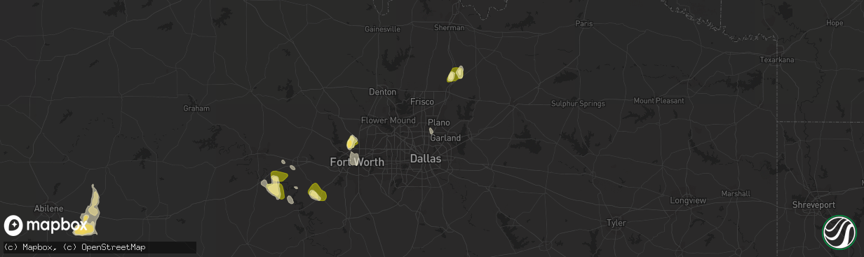 Hail map in Richardson, TX on September 5, 2022