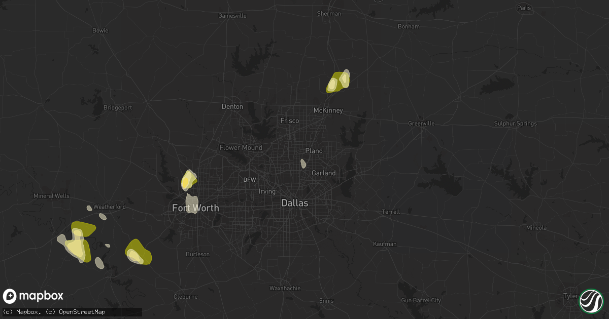 Hail map in Richardson, TX on September 5, 2022