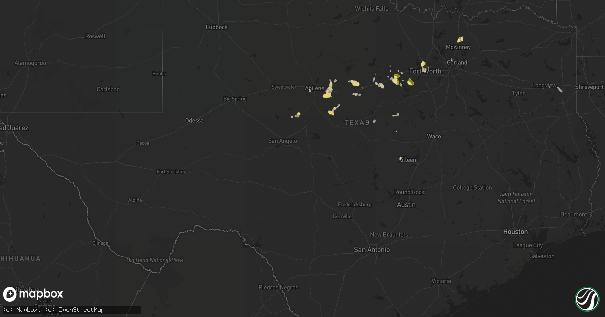 Hail map in Texas on September 5, 2022