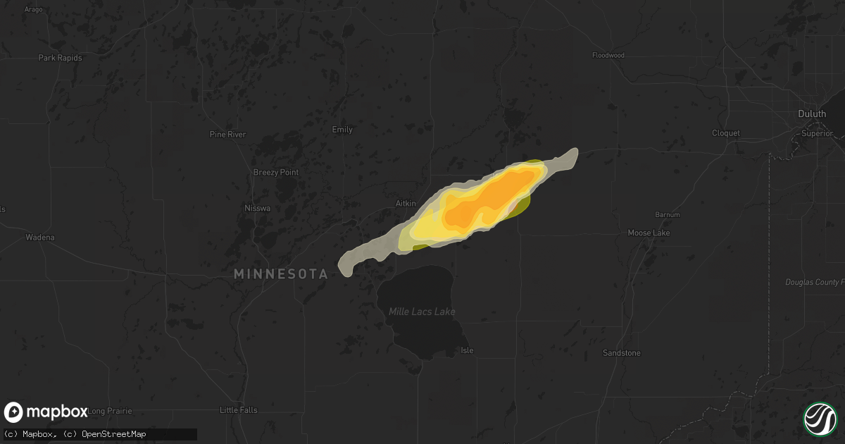 Hail map in Aitkin, MN on September 5, 2023