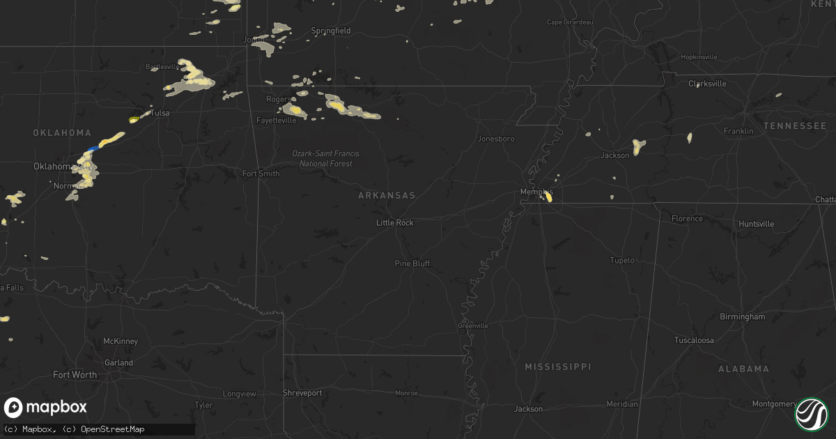 Hail map in Arkansas on September 5, 2023