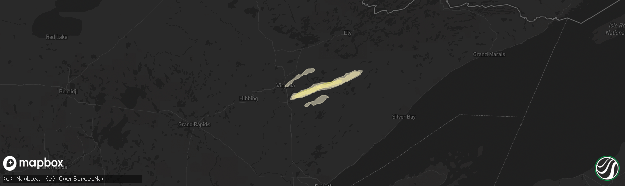 Hail map in Aurora, MN on September 5, 2023