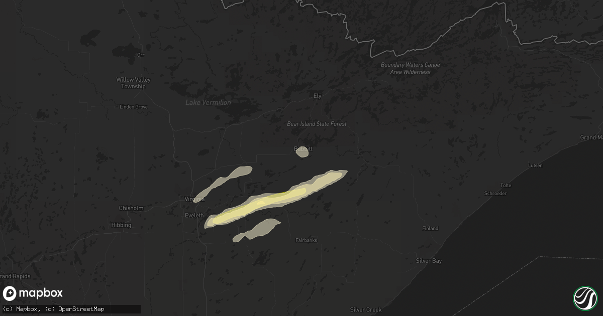 Hail map in Babbitt, MN on September 5, 2023