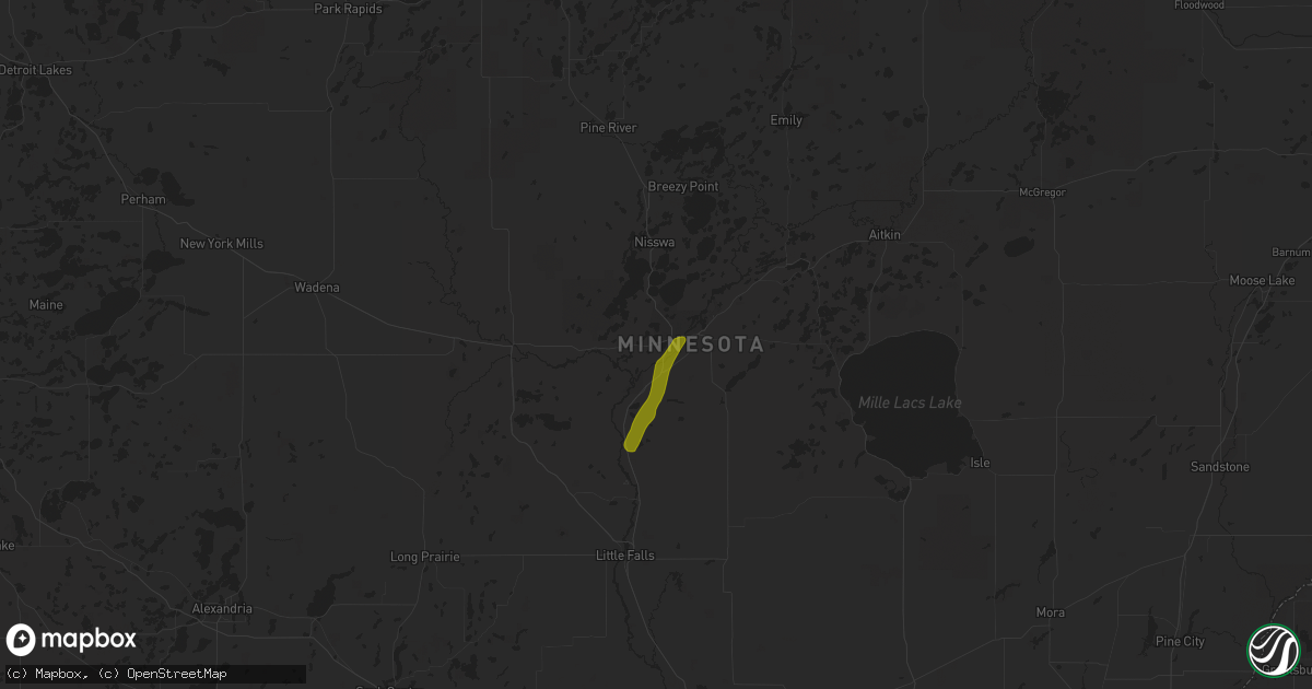 Hail map in Baxter, MN on September 5, 2023