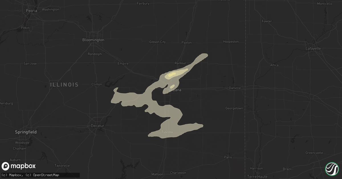 Hail map in Champaign, IL on September 5, 2023