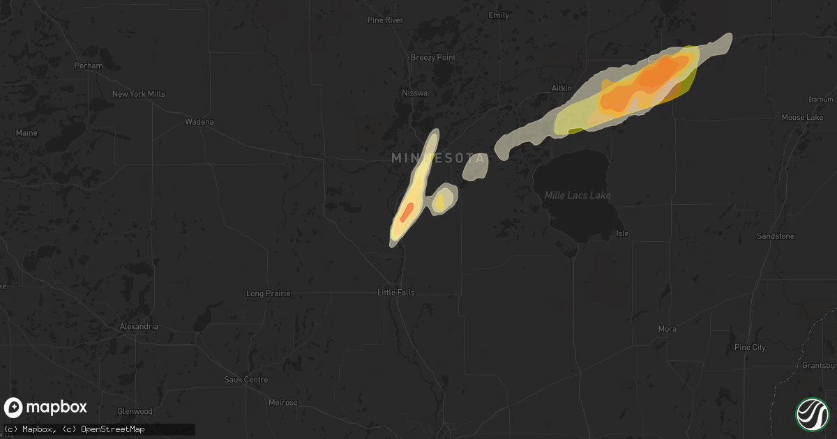Hail map in Fort Ripley, MN on September 5, 2023
