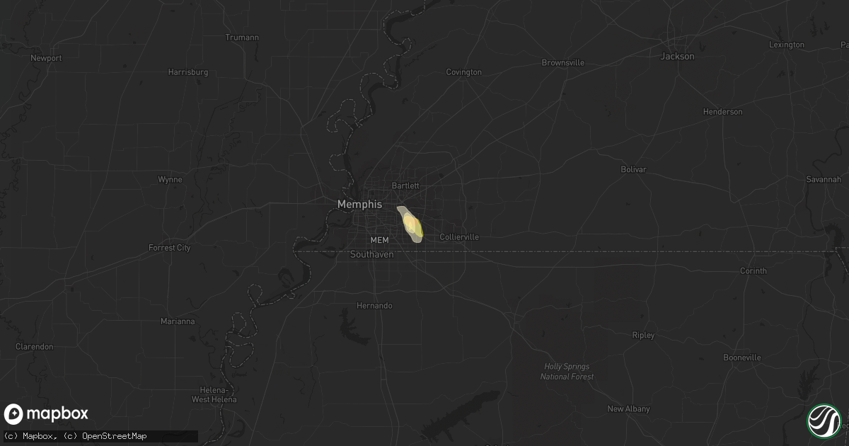 Hail map in Germantown, TN on September 5, 2023