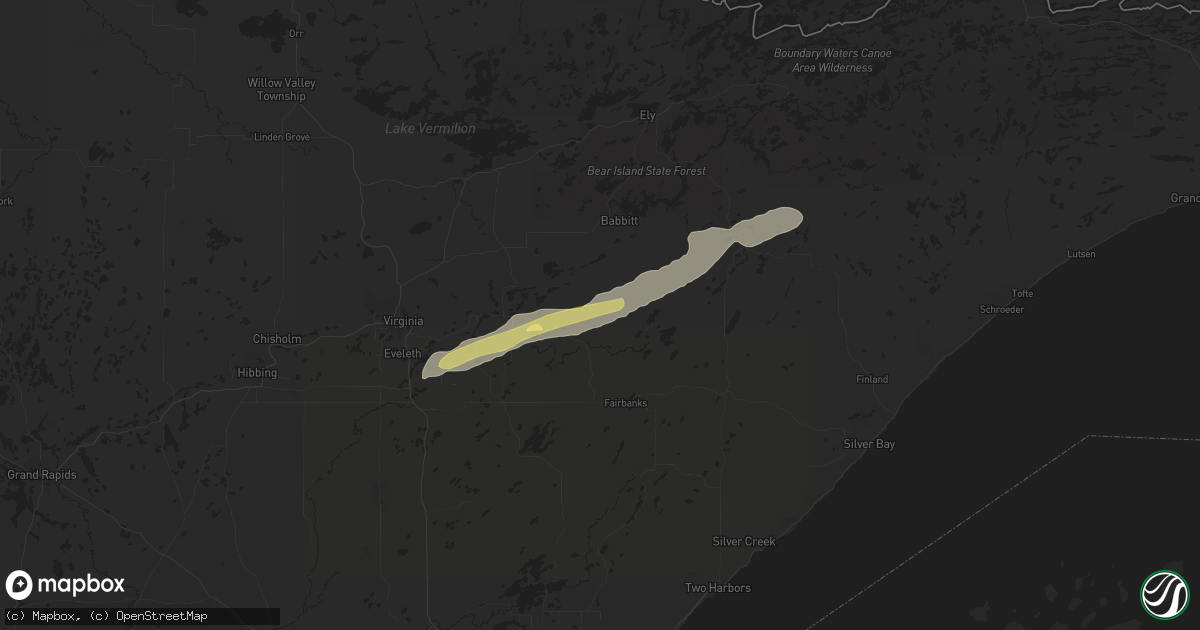 Hail map in Hoyt Lakes, MN on September 5, 2023