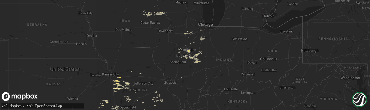 Hail map in Illinois on September 5, 2023