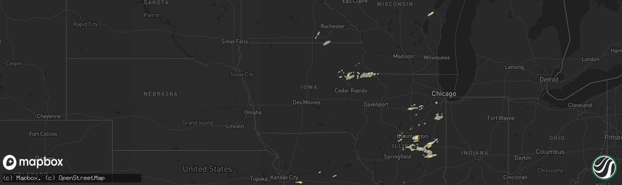 Hail map in Iowa on September 5, 2023