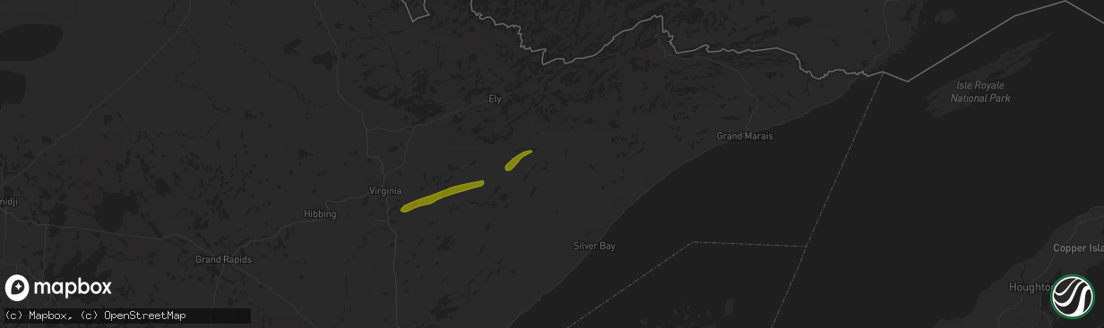 Hail map in Isabella, MN on September 5, 2023