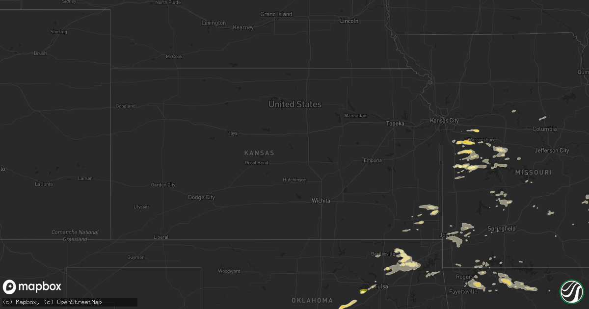 Hail map in Kansas on September 5, 2023