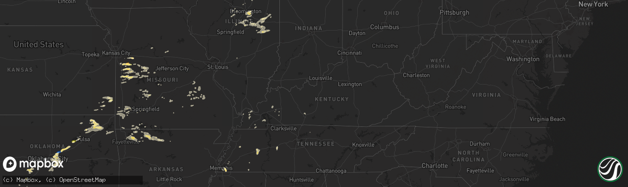 Hail map in Kentucky on September 5, 2023