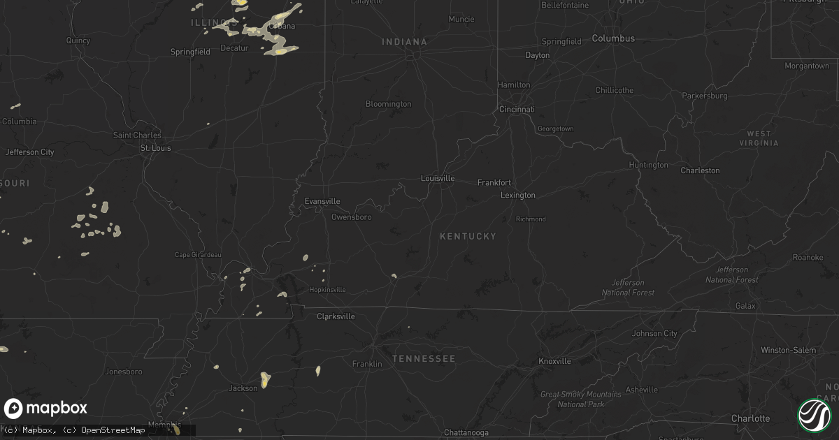 Hail map in Kentucky on September 5, 2023