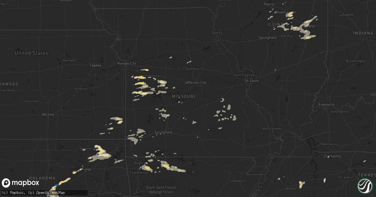 Hail map in Missouri on September 5, 2023
