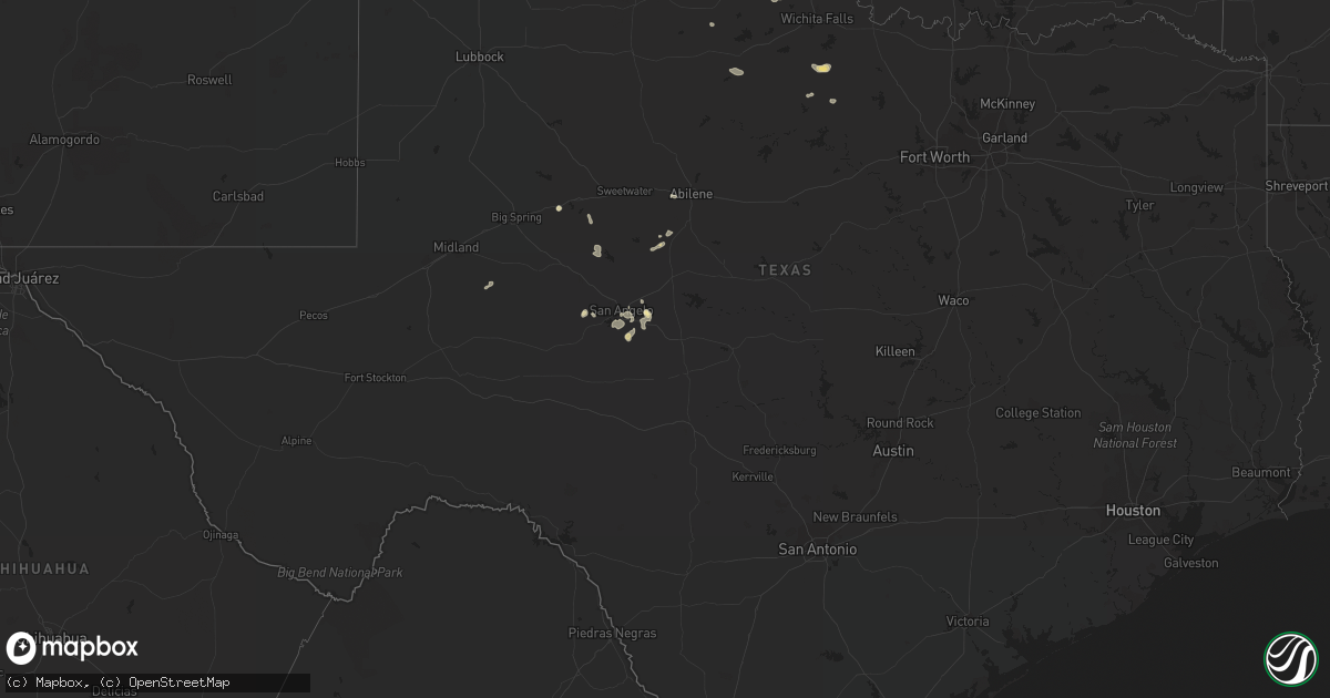 Hail map in Texas on September 5, 2023