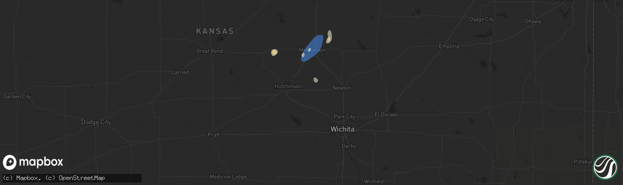 Hail map in Burrton, KS on September 5, 2024