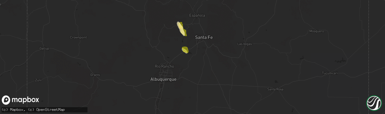 Hail map in Cerrillos, NM on September 5, 2024