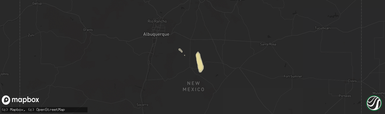 Hail map in Estancia, NM on September 5, 2024