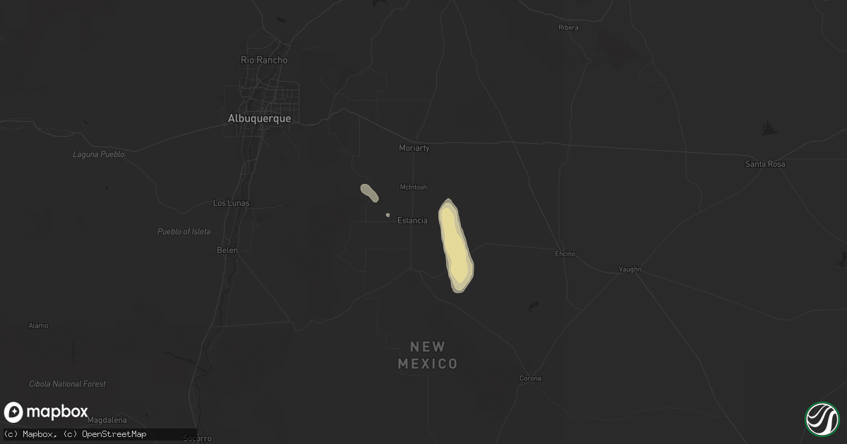 Hail map in Estancia, NM on September 5, 2024