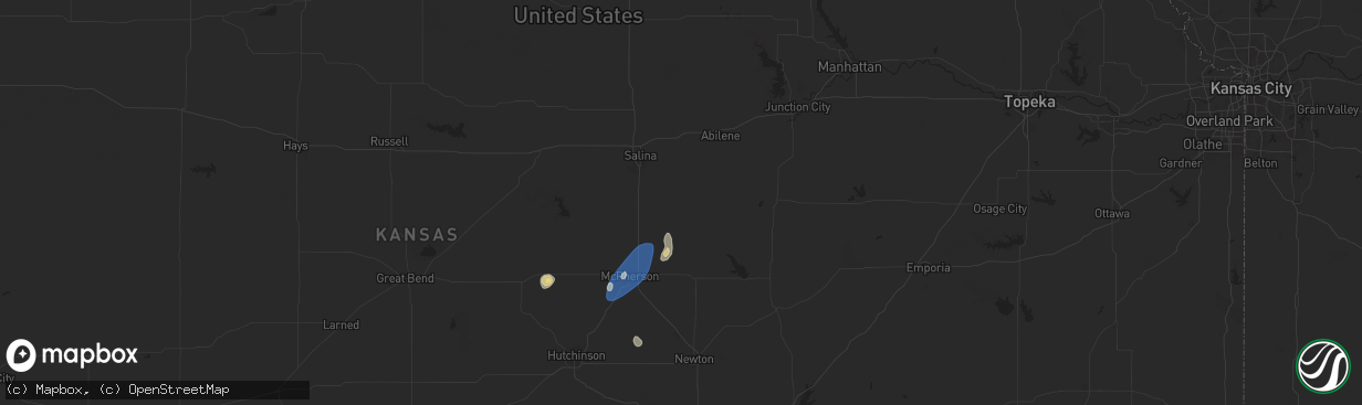 Hail map in Gypsum, KS on September 5, 2024