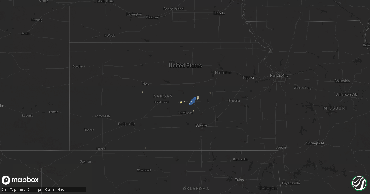 Hail map in Kansas on September 5, 2024