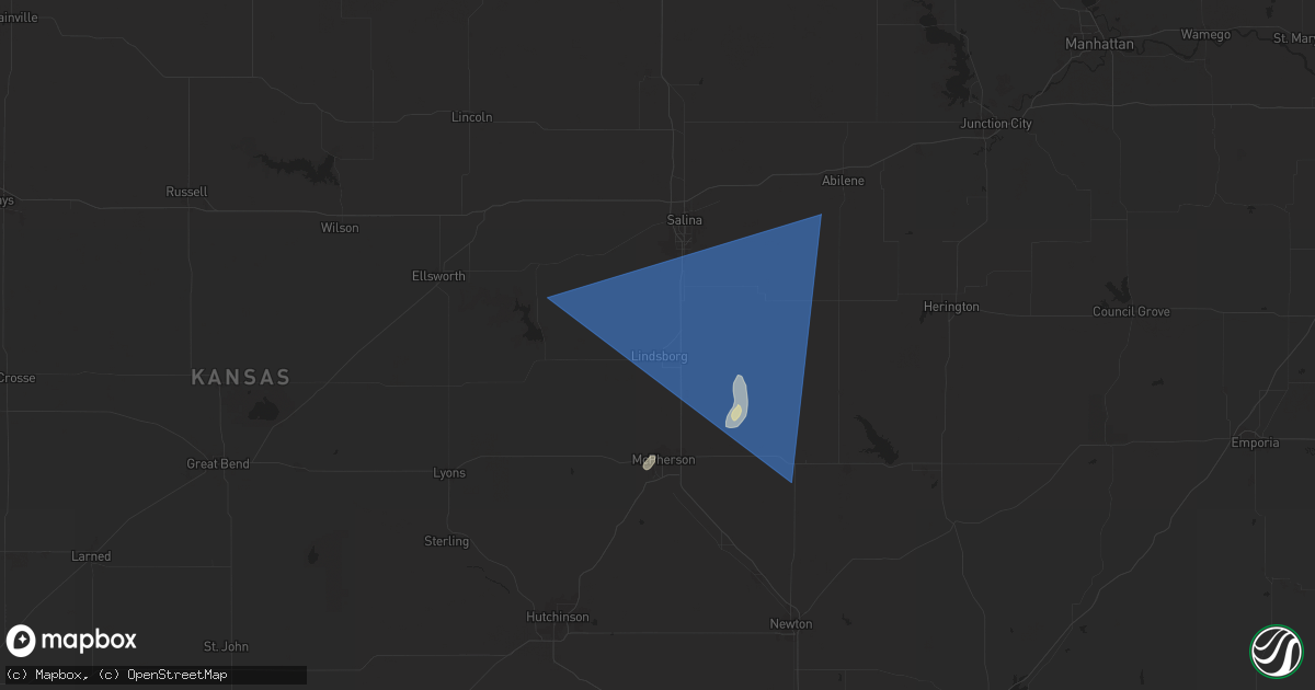 Hail map in Lindsborg, KS on September 5, 2024
