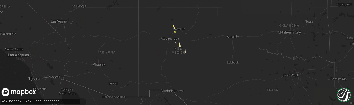 Hail map in New Mexico on September 5, 2024