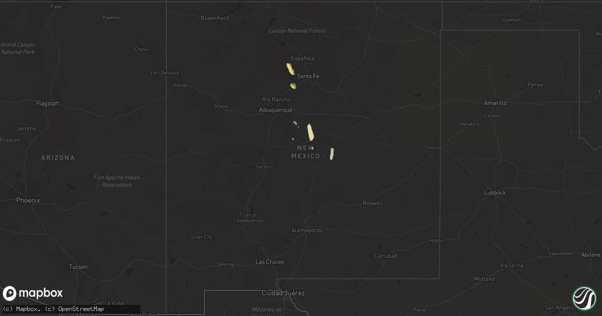 Hail map in New Mexico on September 5, 2024