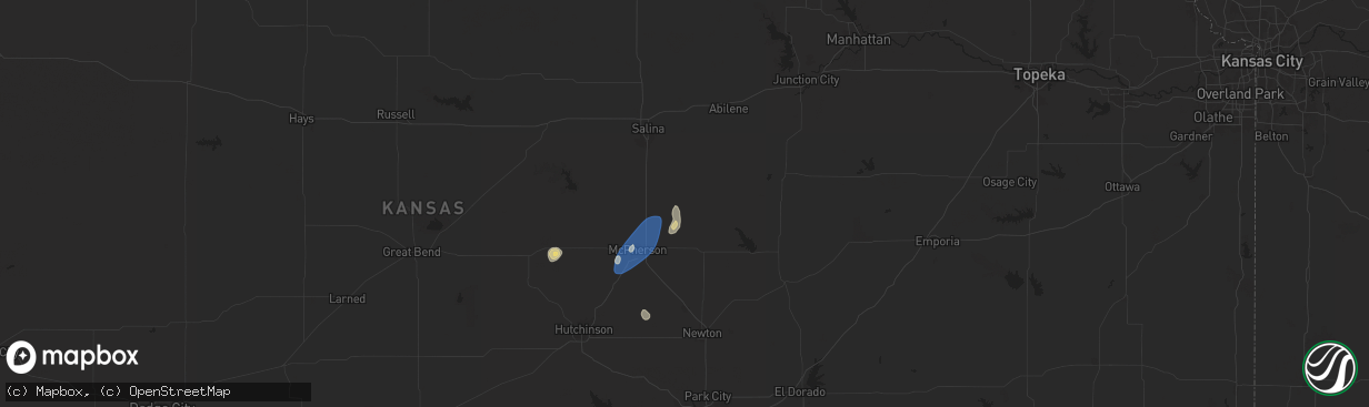 Hail map in Roxbury, KS on September 5, 2024