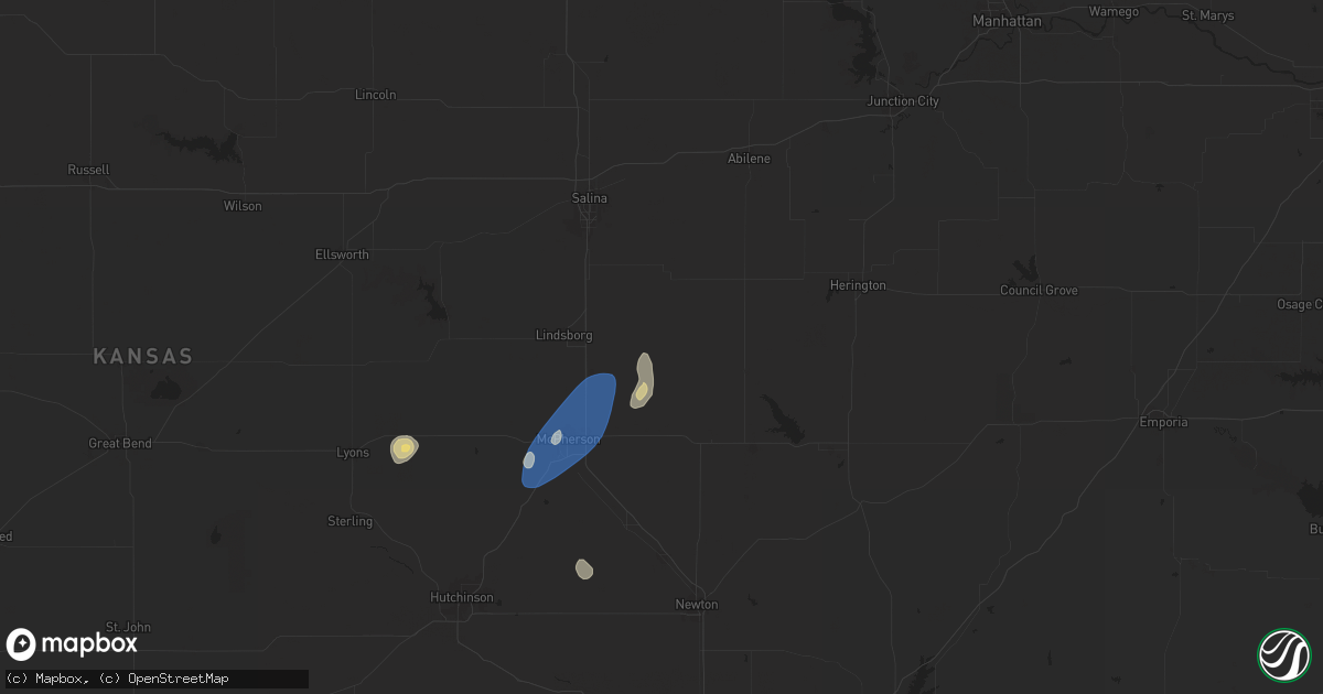 Hail map in Roxbury, KS on September 5, 2024