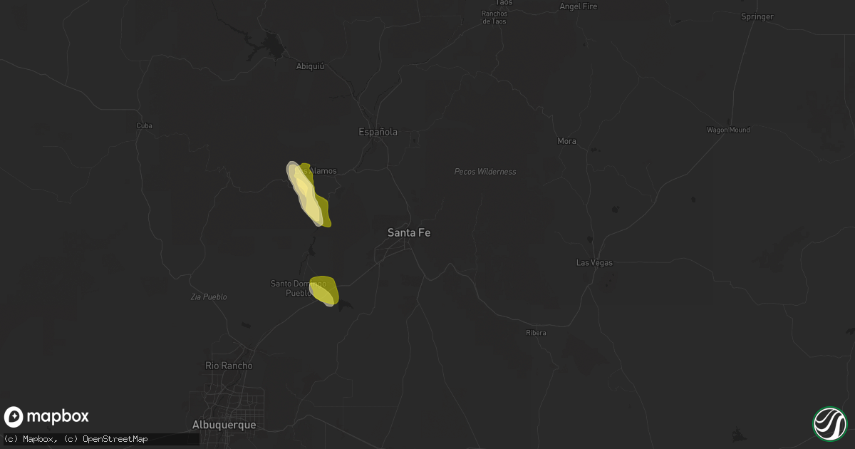 Hail map in Santa Fe, NM on September 5, 2024