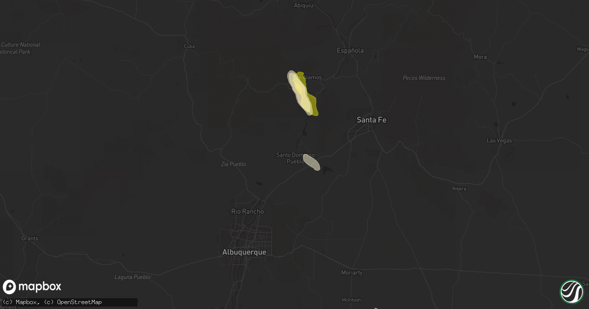 Hail map in Santo Domingo Pueblo, NM on September 5, 2024