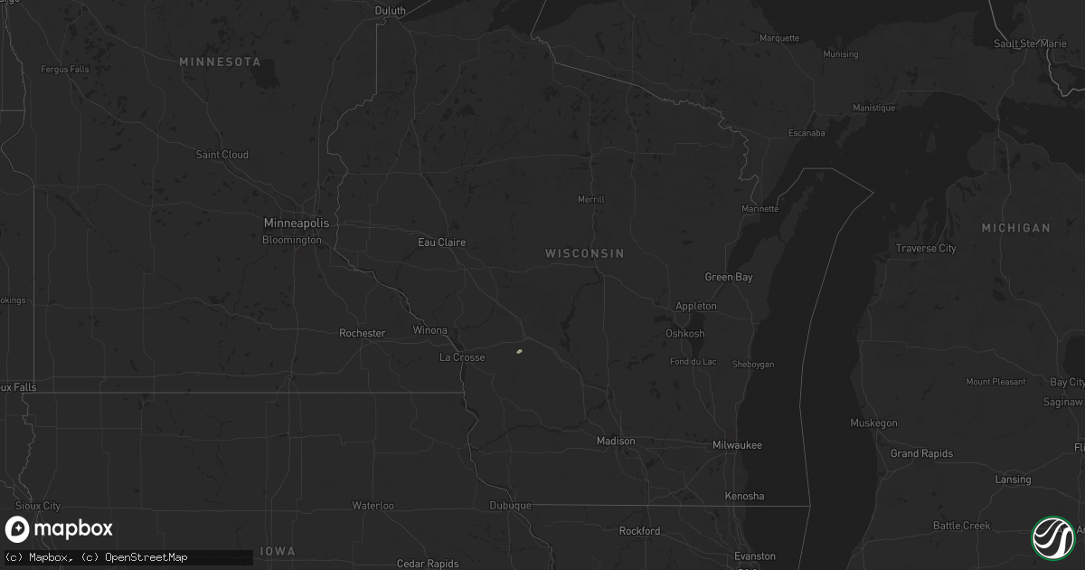Hail map in Wisconsin on September 5, 2024