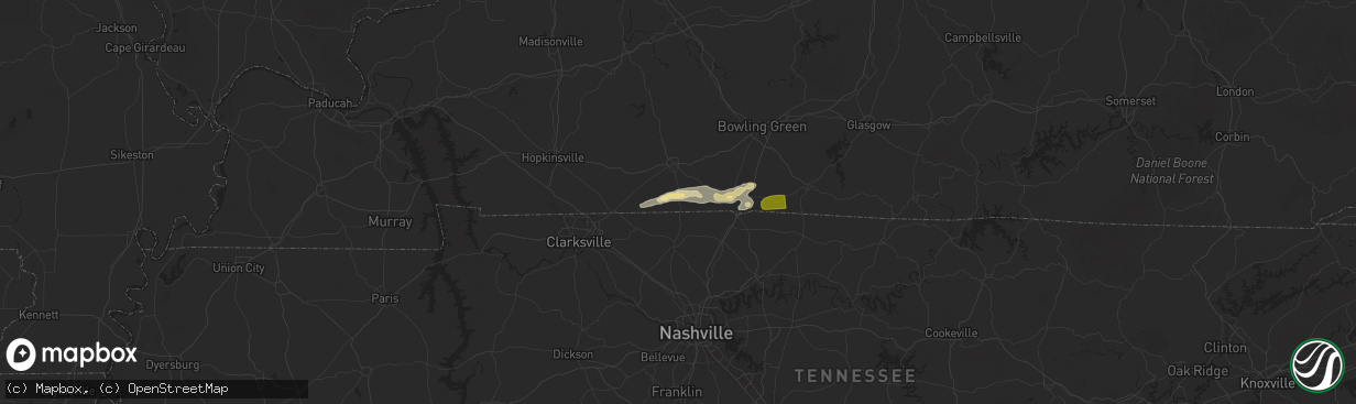 Hail map in Adairville, KY on September 5, 2025