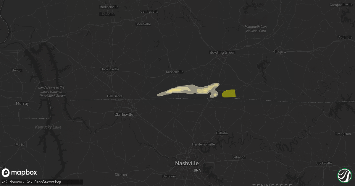 Hail map in Adairville, KY on September 5, 2025