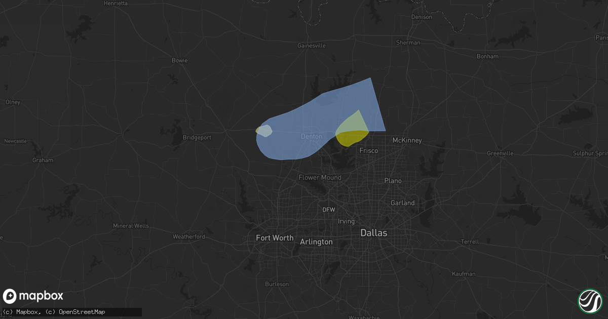 Hail map in Argyle, TX on September 5, 2025