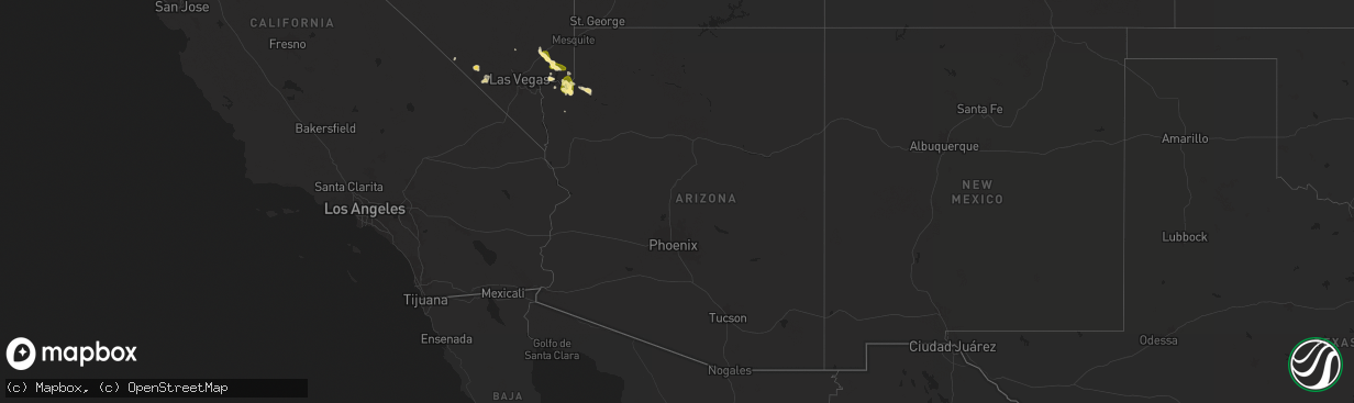 Hail map in Arizona on September 5, 2025