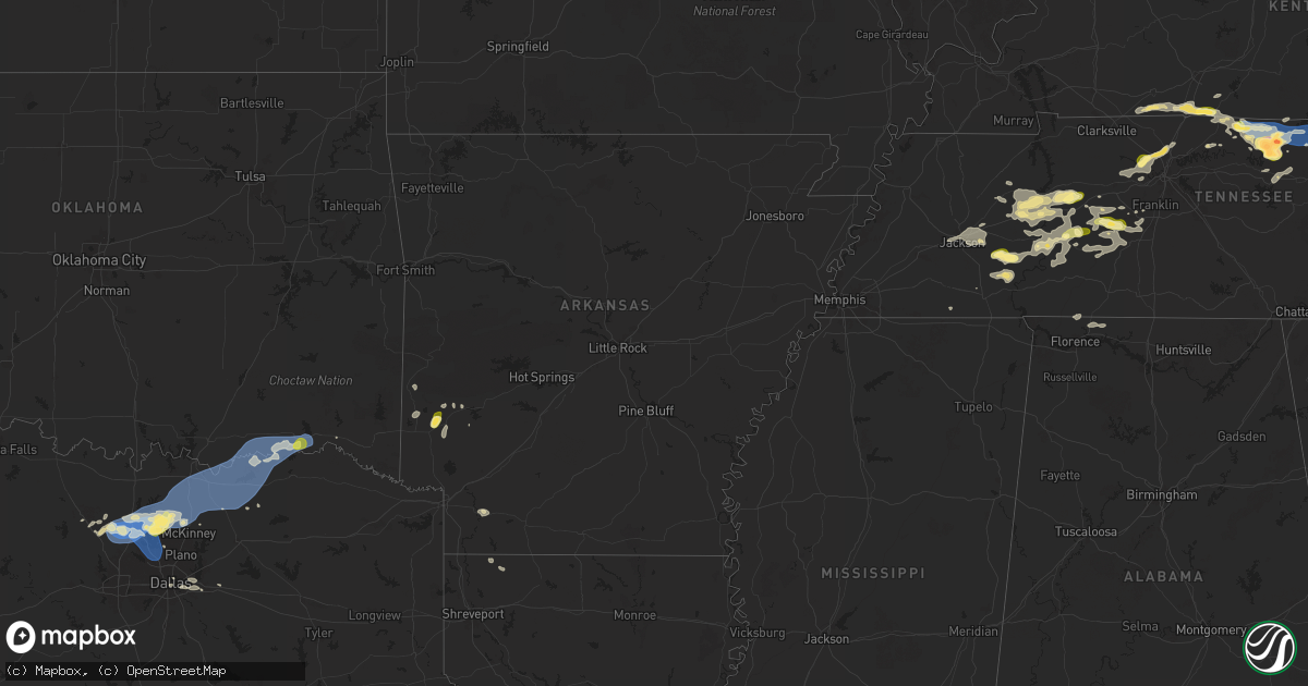 Hail map in Arkansas on September 5, 2025